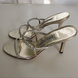 MANOLO BLAHNIK Strappy Sandal Heels (size 38)